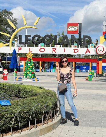 Seldon standing in front of Legoland in Florida